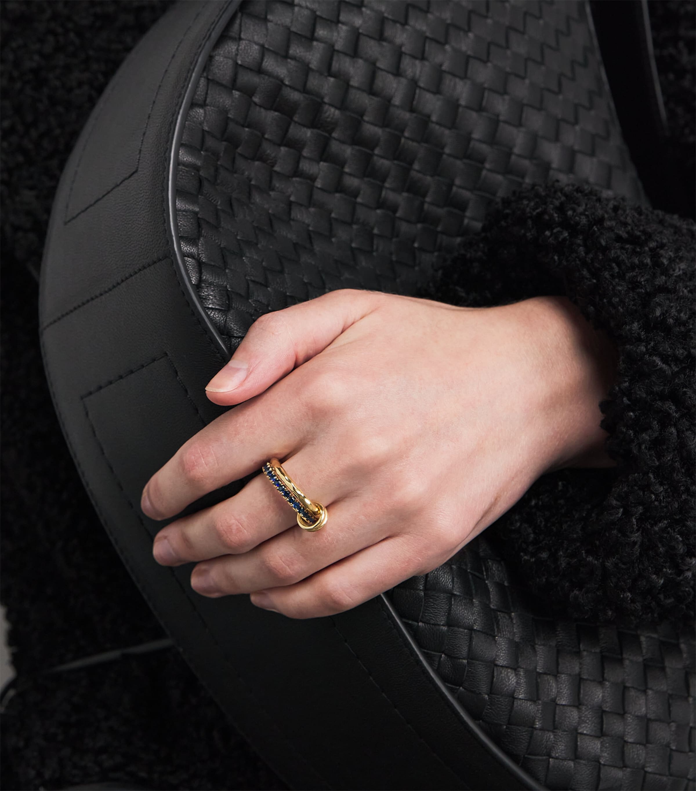 Yellow Gold and Sapphire Vetra Vulcan Ring YELLOW GOLD Image 2