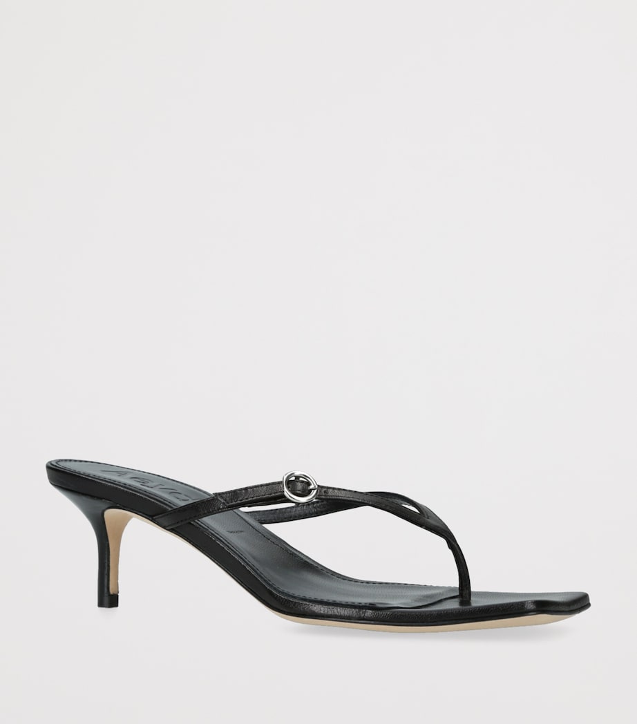 Leather Leigh Heeled Sandals 55 BLACK Image 3