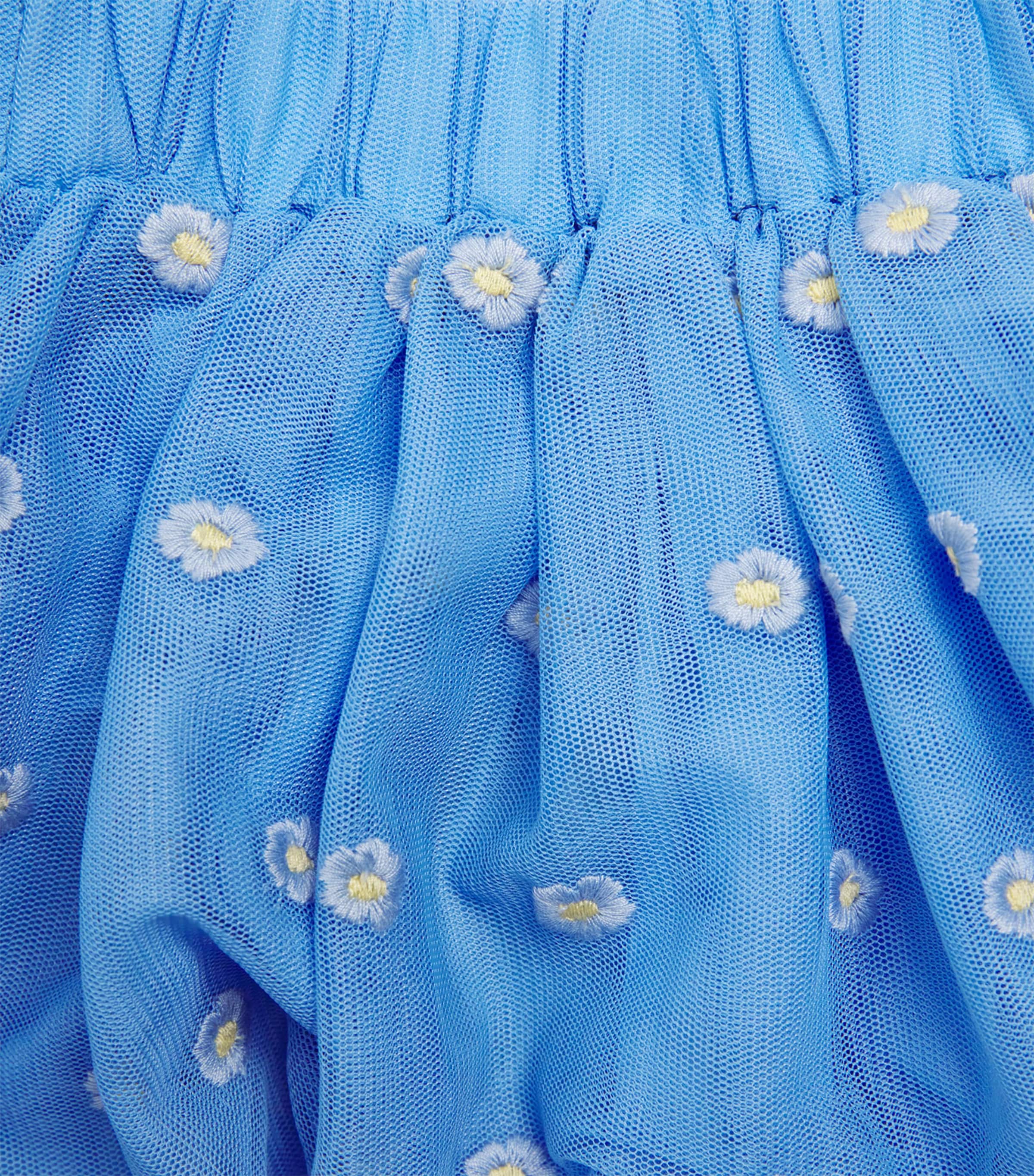 Tulle Embroidered Daisy Skirt (2-14 Years) 636EMAZZURRO/EMBR Image 3