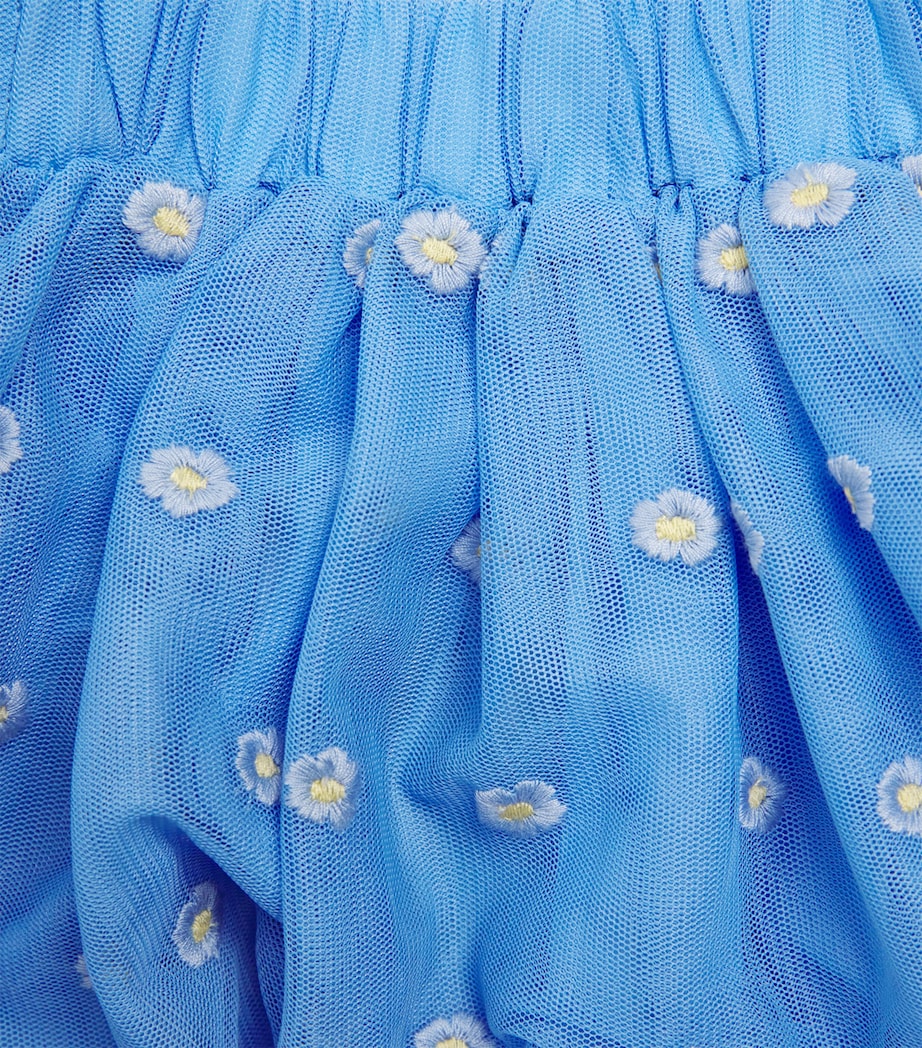 Tulle Embroidered Daisy Skirt (2-14 Years) 636EMAZZURRO/EMBR Image 3