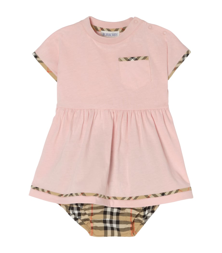 Burberry Kids Check-Trim Dress and Bloomers Set (1-18 Months) Bouquet Image 1
