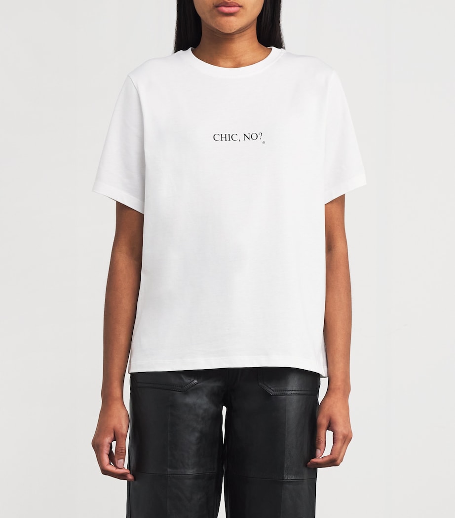 Organic Cotton Slogan T-Shirt  WHITE - CHIC NO Image 3