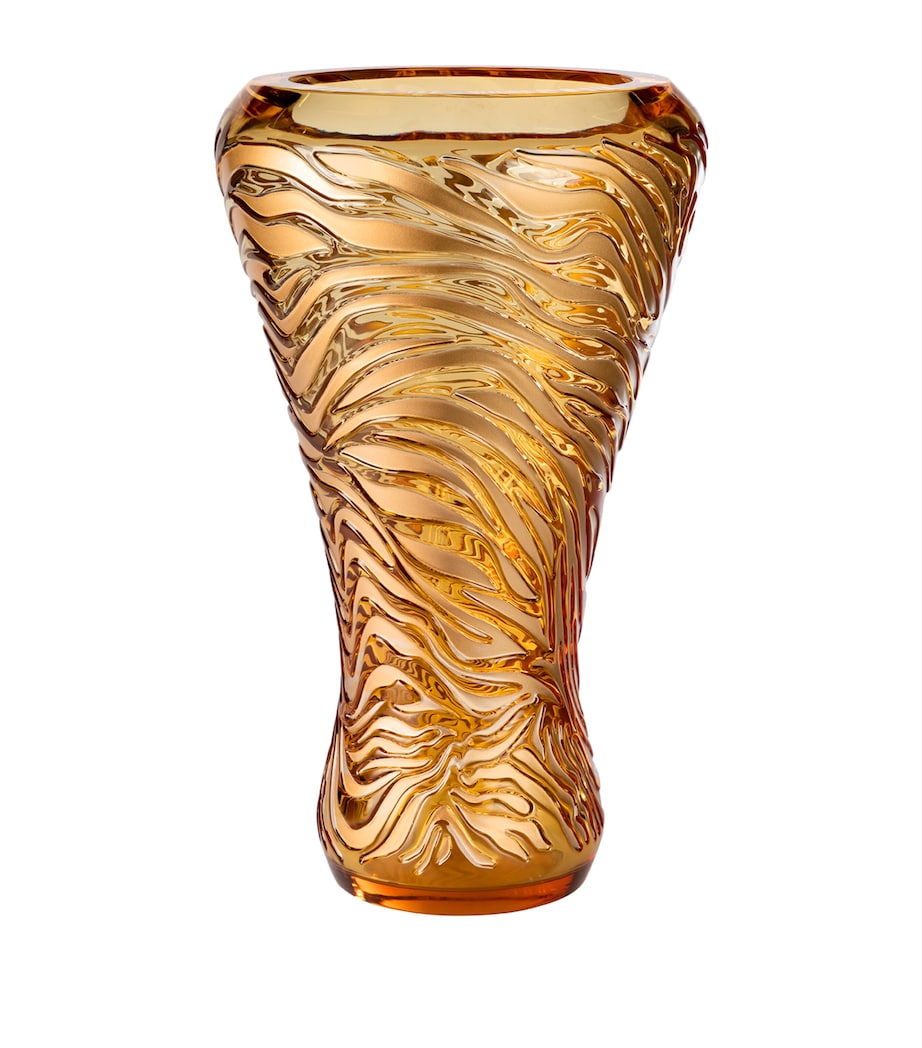 Lalique Crystal Tiger Vase (45cm) Ambre Image 1