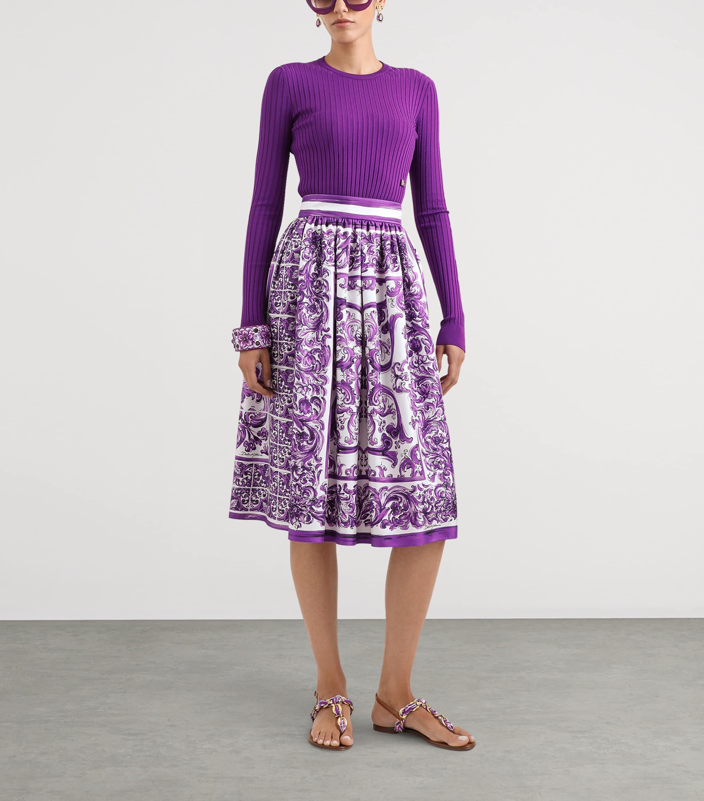 Silk Printed Midi Skirt MIX MAIOLICA Image 2