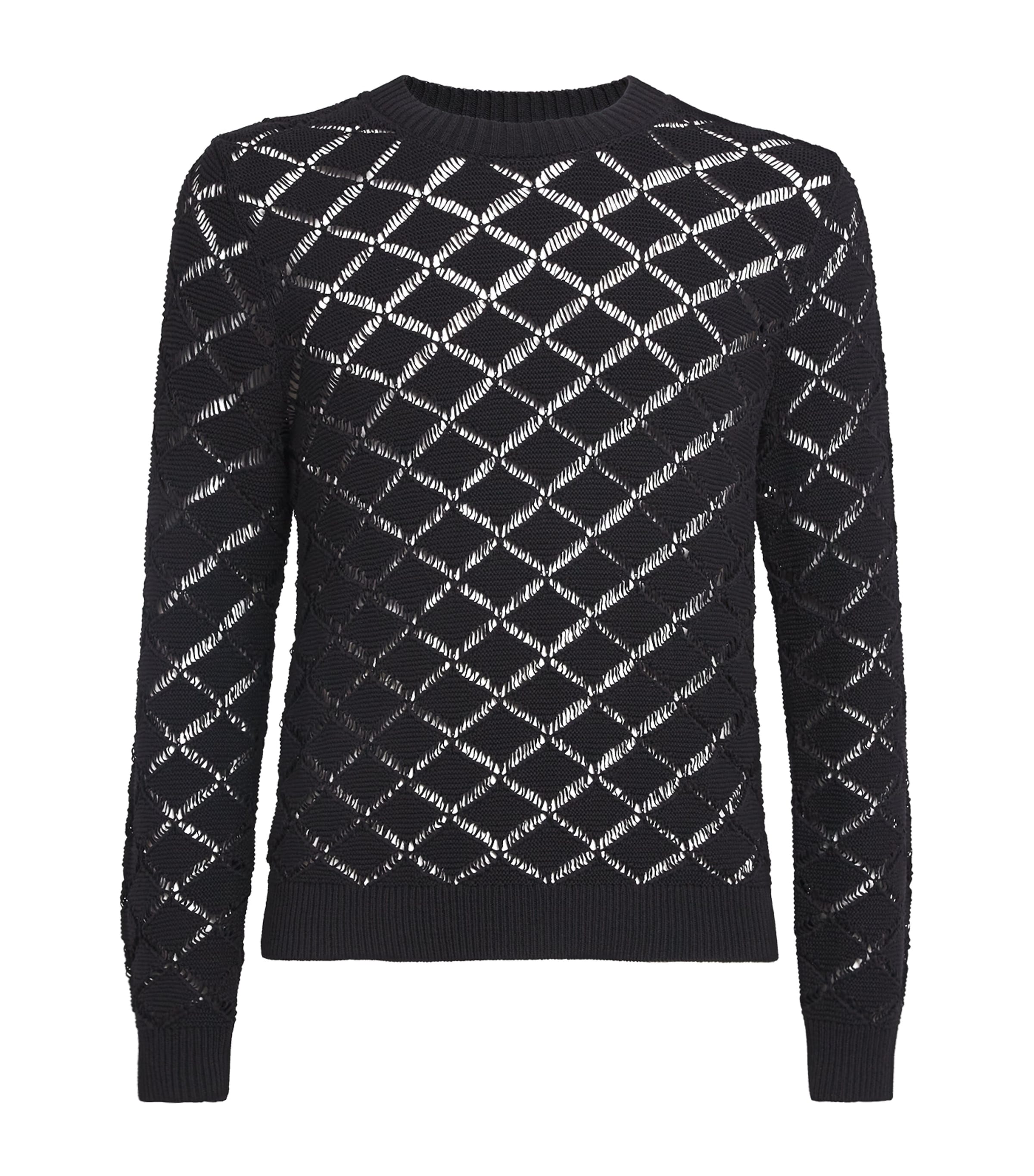 Craig Green Mens Cotton-Blend Pointelle Sweater Black Image 1