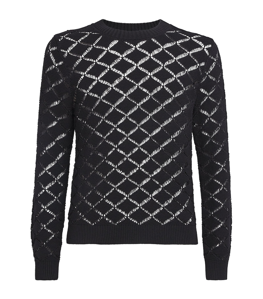 Craig Green Mens Cotton-Blend Pointelle Sweater Black Image 1