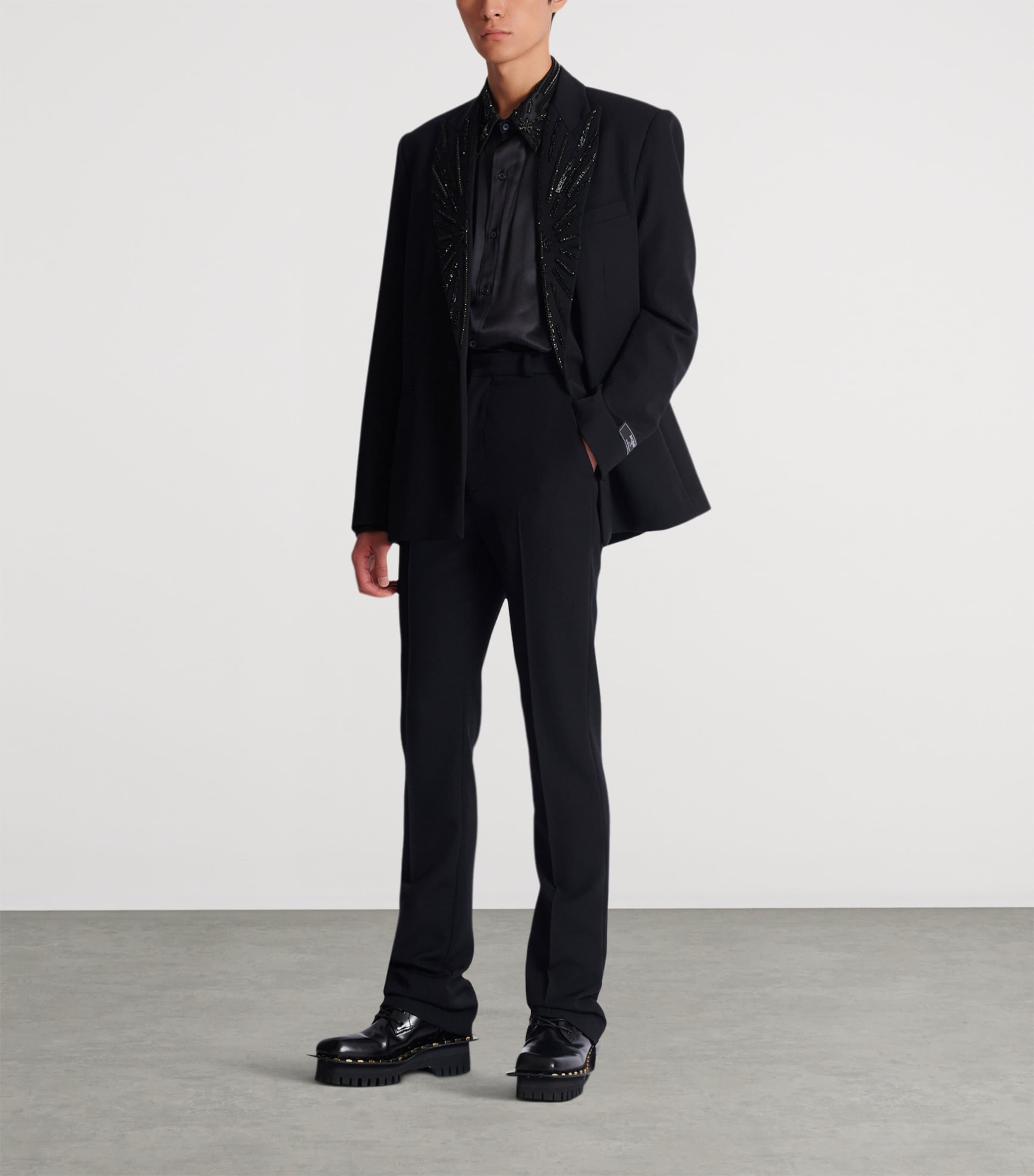 Satin Embellished Shirt EAP NOIR/NOIR Image 3