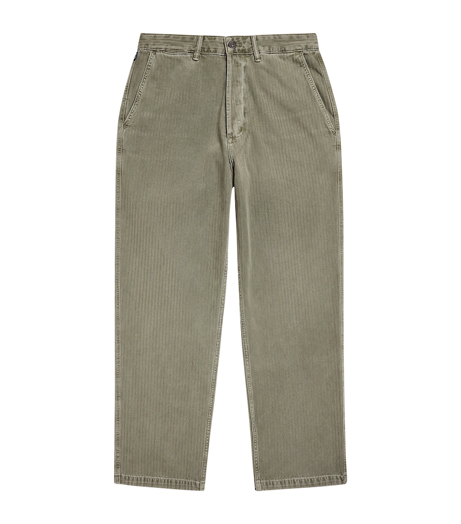 Citizens of Humanity Mens Cotton Herringbone Belgian Chinos Dark Olive Image 1
