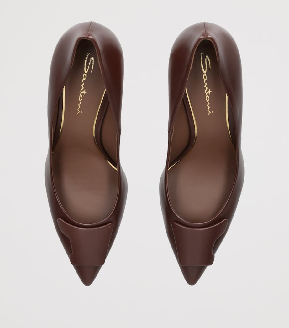 Leather Sibille Pumps 85 BROWN Image 4