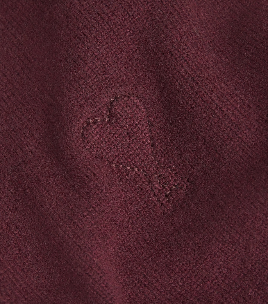 Wool-Cashmere Ami De Coeur Cardigan 692 - CERISE Image 5