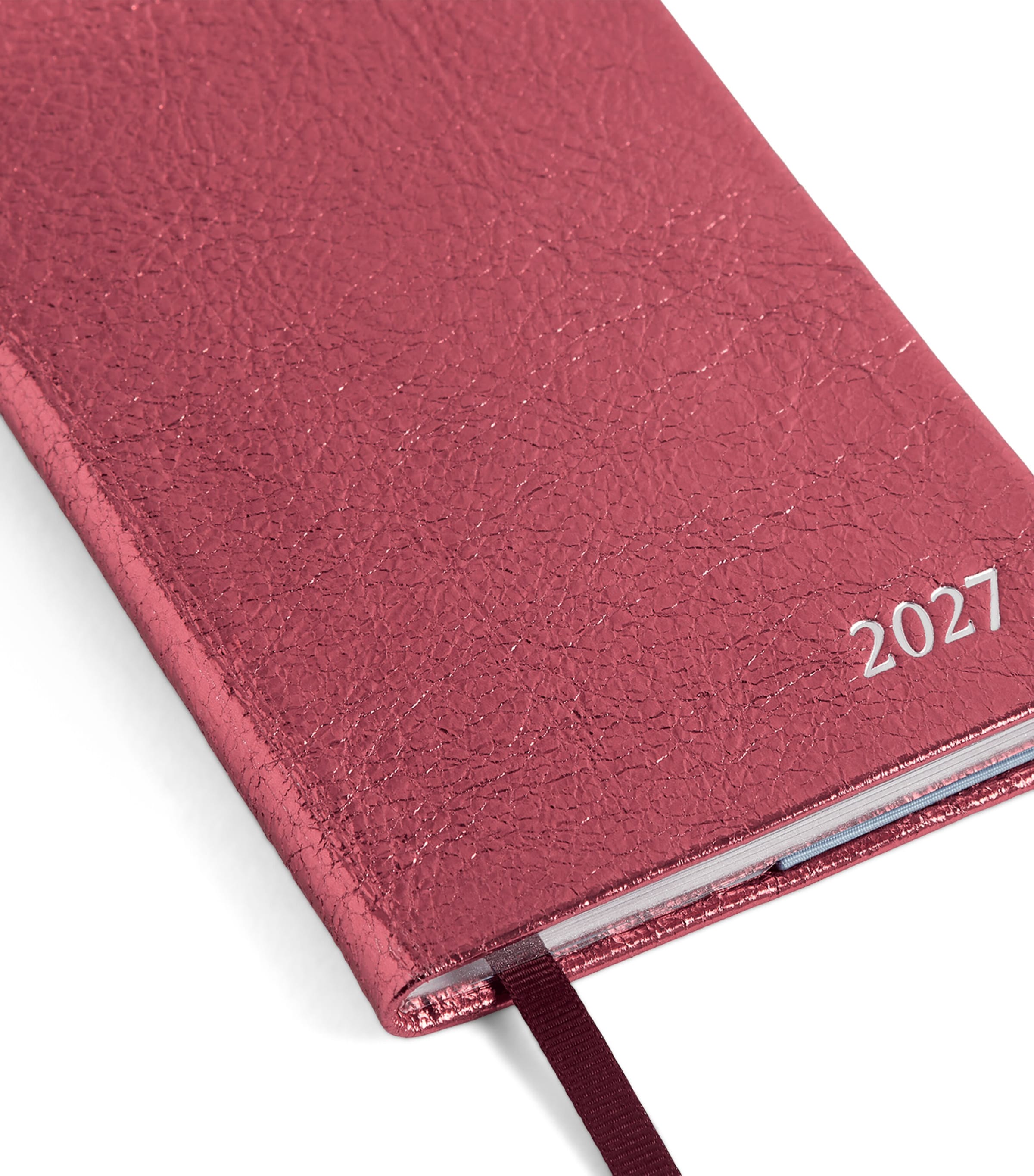 Smythson Leather Panama Weekly Diary 2027 Metallic Rose Image 5