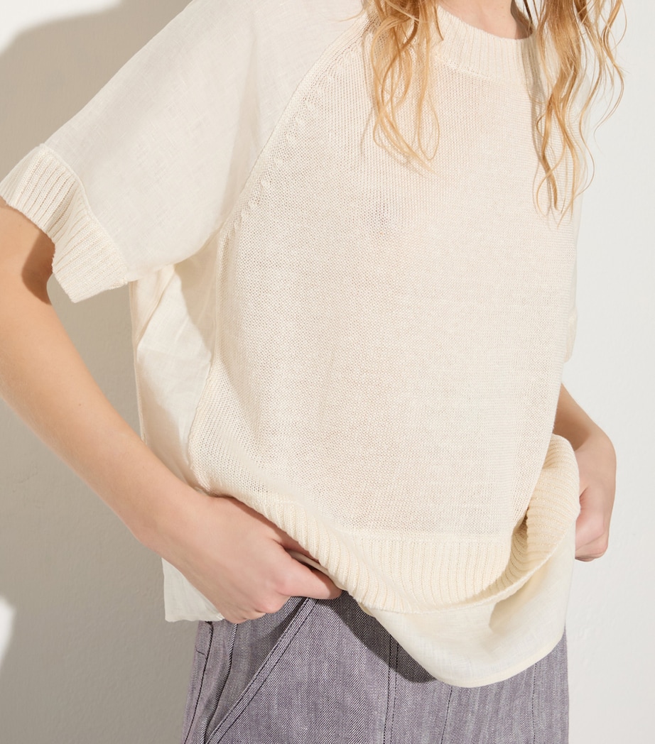 MAX&Co. Womens Linen-Blend Sweater Milk Image 5