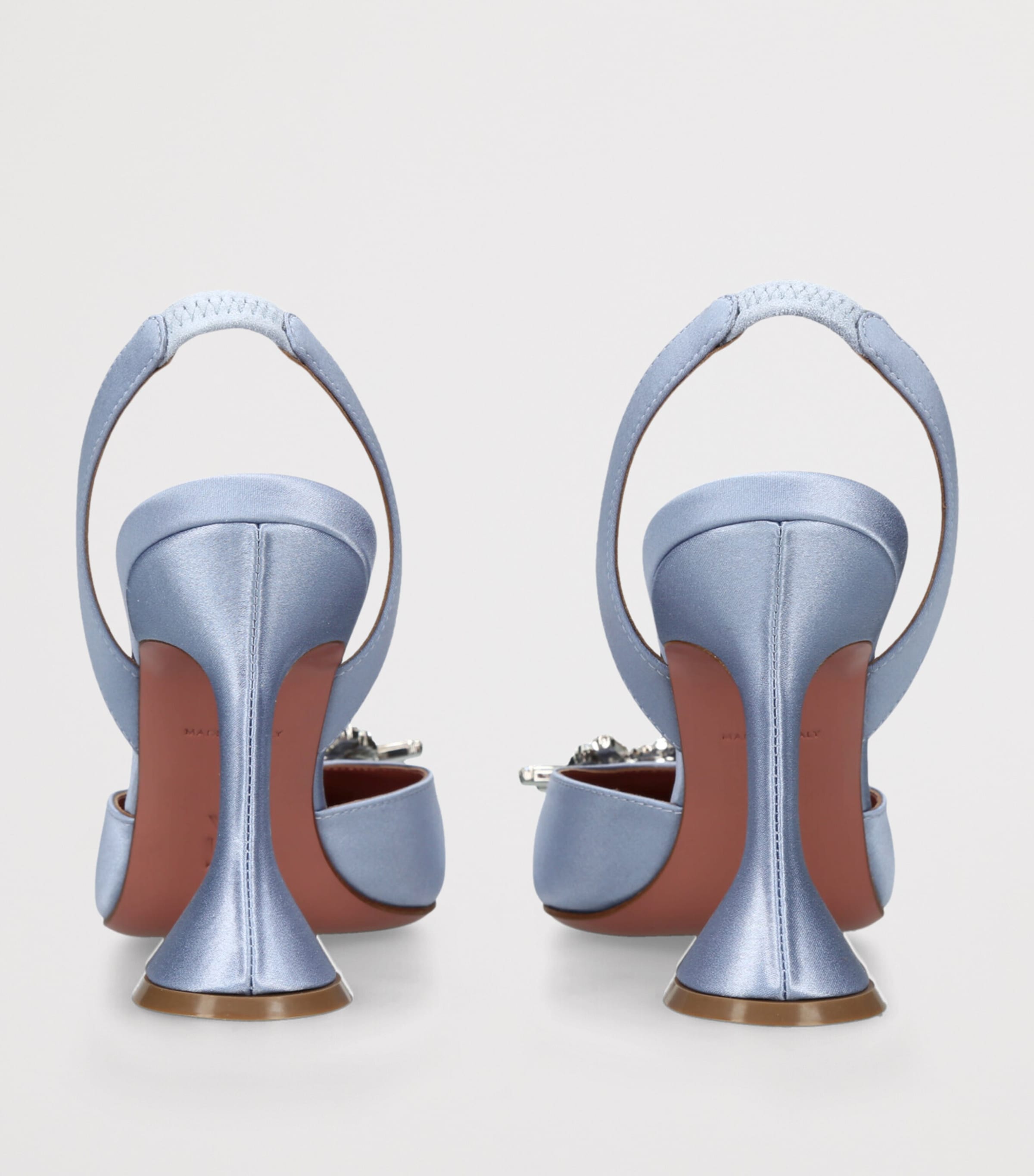 Amina Muaddi Satin Begum Slingback Heels 95 Lilac Image 2