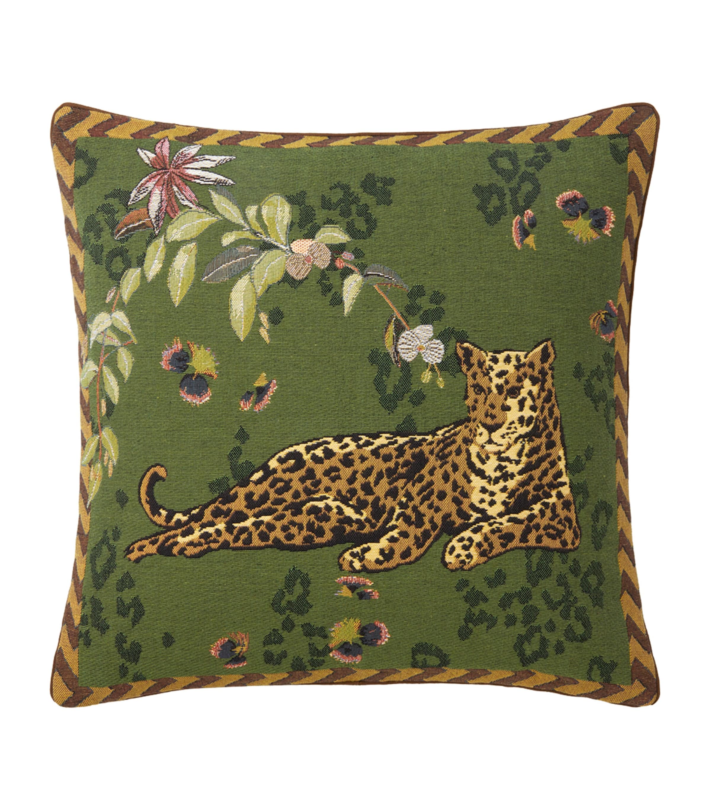 Yves Delorme Orchidia Square Cushion Cover (45cm x 45cm) Kaki Image 1