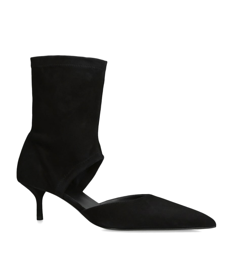 Suede Cut-Out Ankle Boots 55 BLACK Image 3