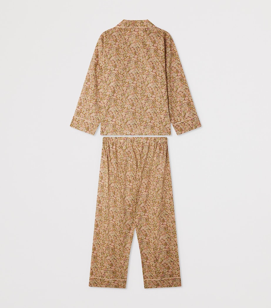 Organic Cotton Liberty Print Dormeur Pyjama Set (10-14 Years) FL ROSE CAMELIA Image 2