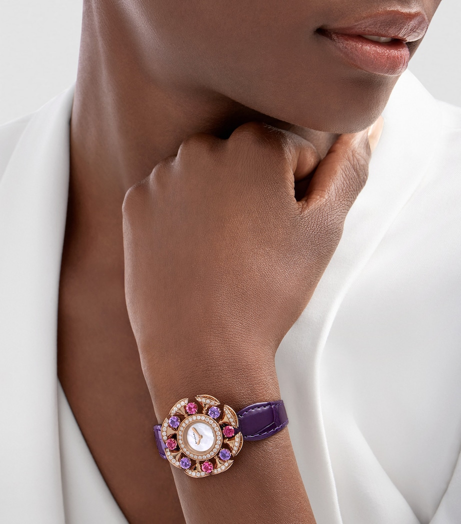Rose Gold, Diamond, Amethyst and Pink Rubellite Divas' Dream Watch 33mm MOTHER OF PEARL Image 4