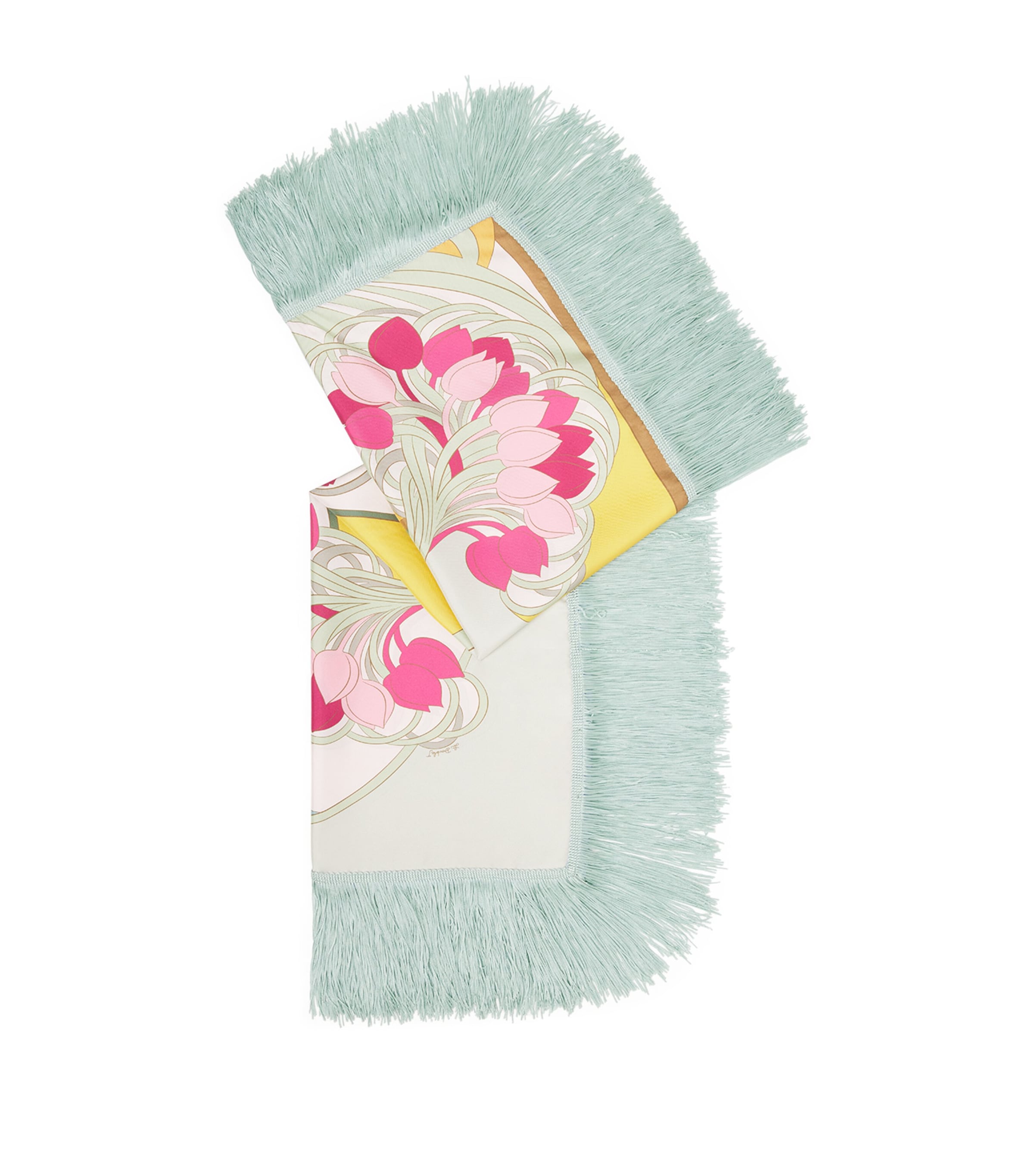 La Doublej Silk Tulip Fringed Scarf Tulip Placee Image 1