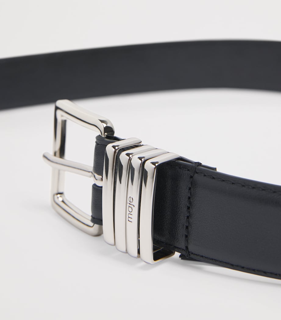 Leather Multi-Ring Belt BLACK Image 5