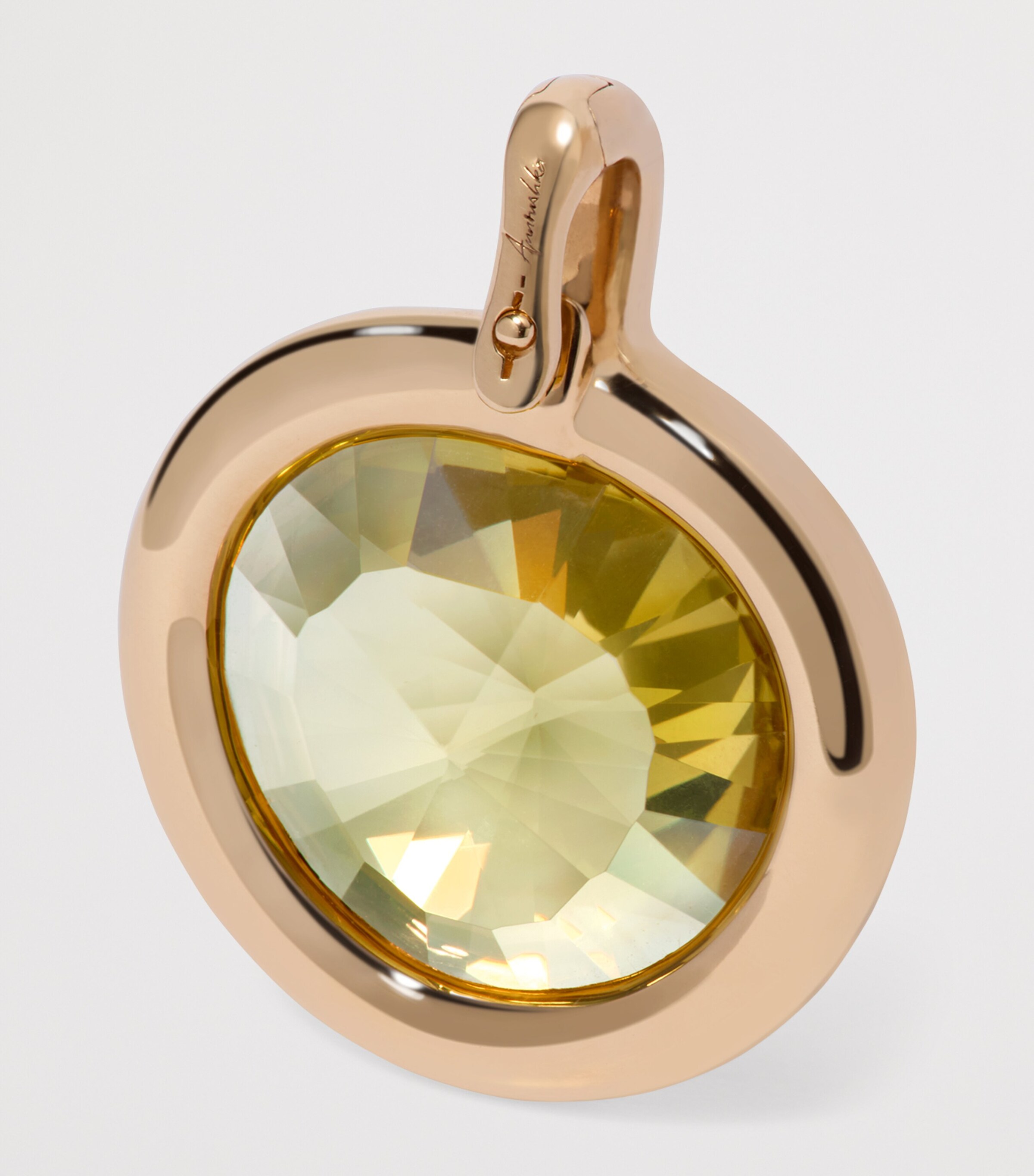 Annoushka Yellow Gold and Olive Quartz Sweetie Pendant Charm Yellow Gold Image 2