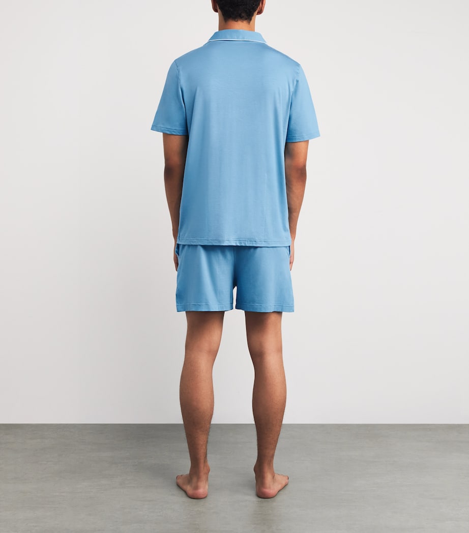 Micromodal Short Basel Pyjama Set 021 BLUE Image 3