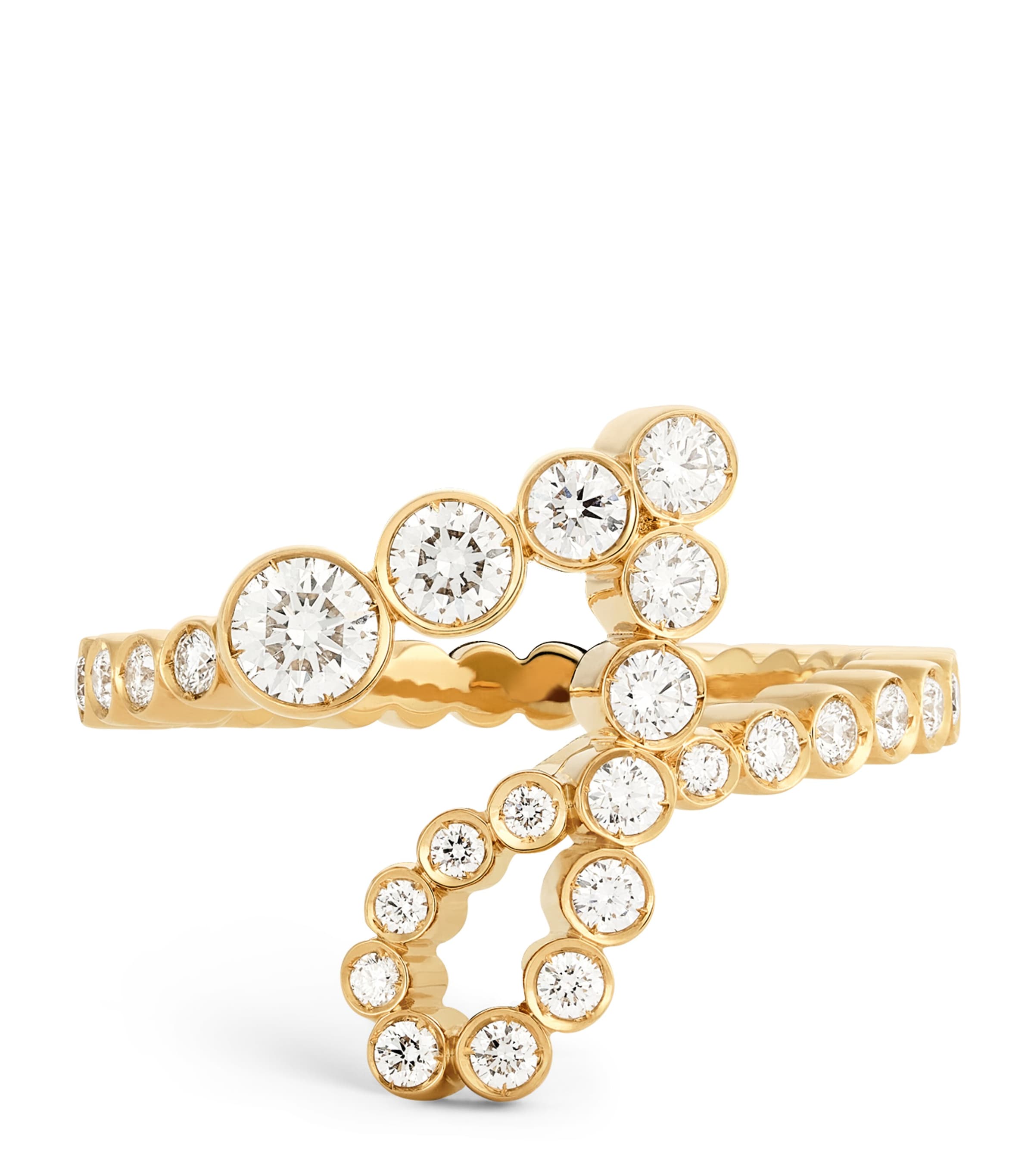 Sophie Bille Brahe Yellow Gold And Diamond Ensemble ‘j' Ring In Gold