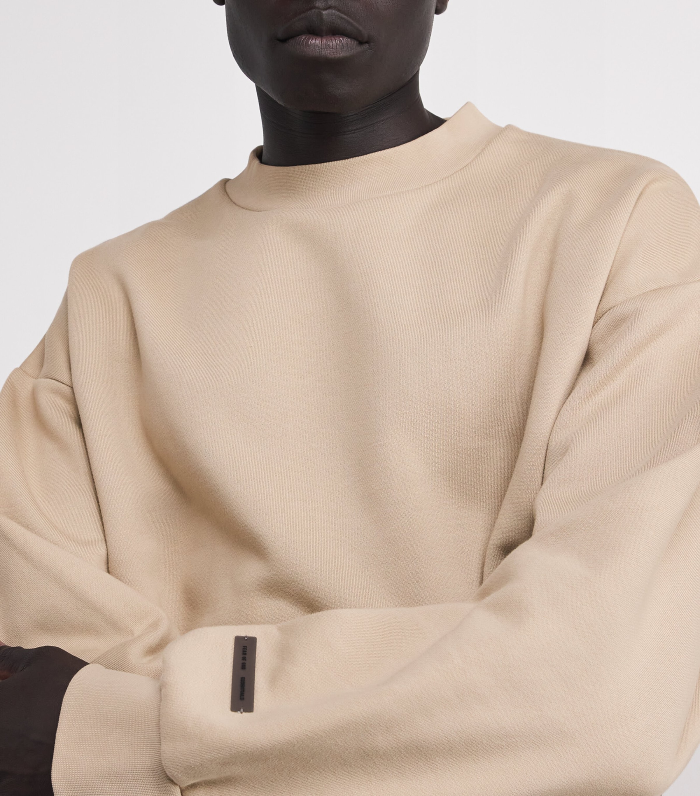FEAR OF GOD ESSENTIALS Mens Cotton-Blend Back Logo Sweatshirt Timber Image 6