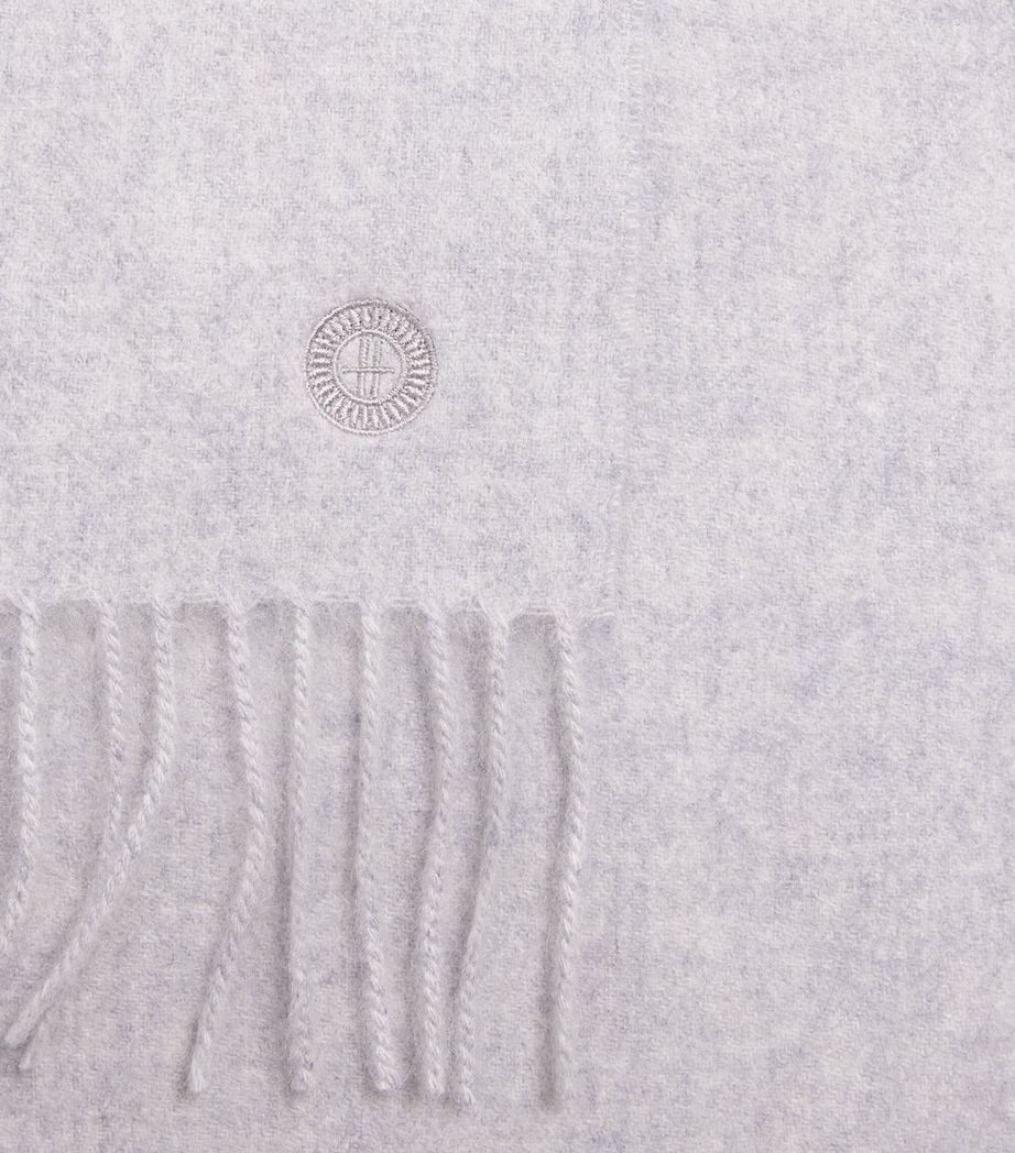 Cashmere Woven Scarf GREY Image 5