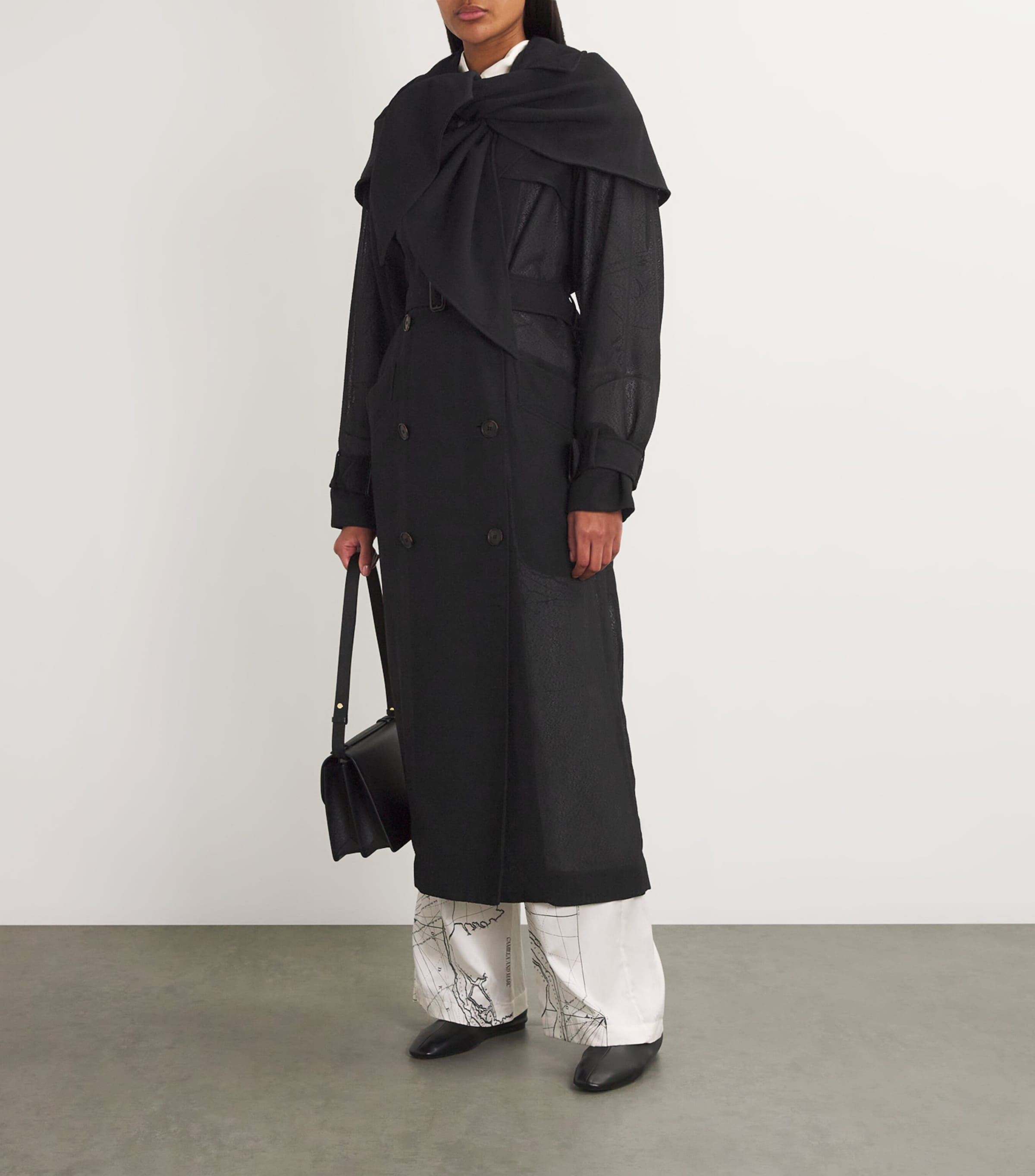 CAMILLA AND MARC Womens Wayfarer Trench Coat Dblkblack Image 2