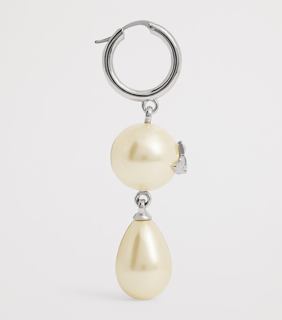 Vivienne Westwood Faux Pearl Martha Drop Earrings Platnium/creamrose Image 4