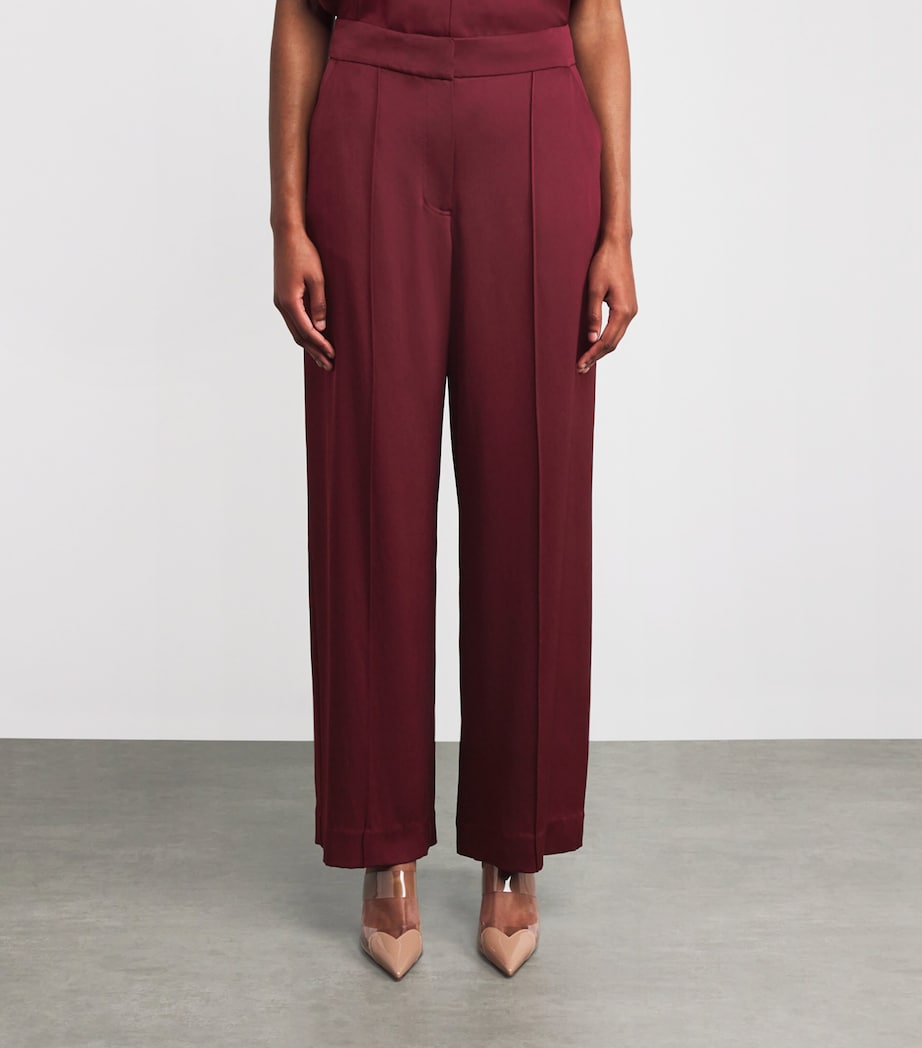 Satin Wide-Leg Kyra Trousers OXBLOOD Image 3