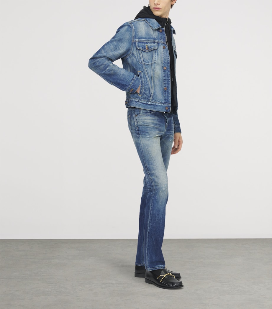 McQueen Mens Distressed Slim Jeans Image 4