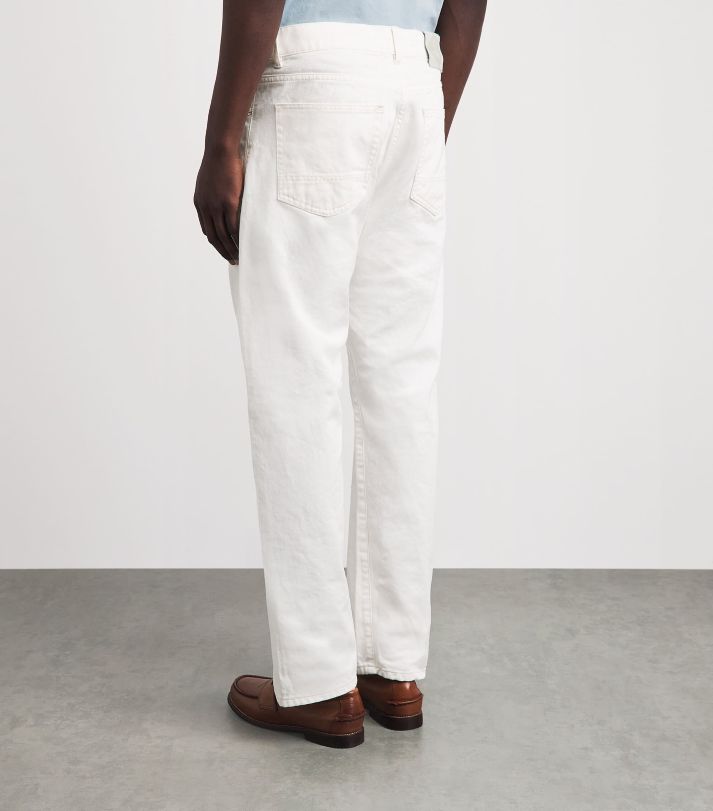 C.P. Company Mens Mid-Rise Straight Jeans Gauze White Image 5