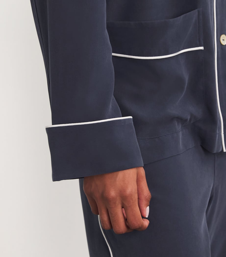 Silk Laurent Pyjama Set NAVY Image 8