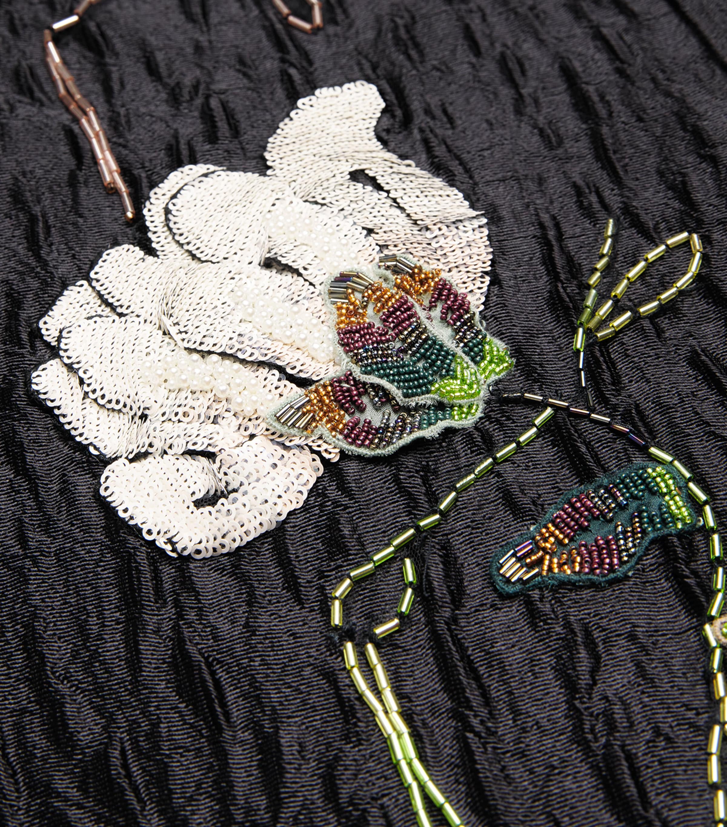 Floral Jacquard Arla Midi Skirt BLACK Image 5