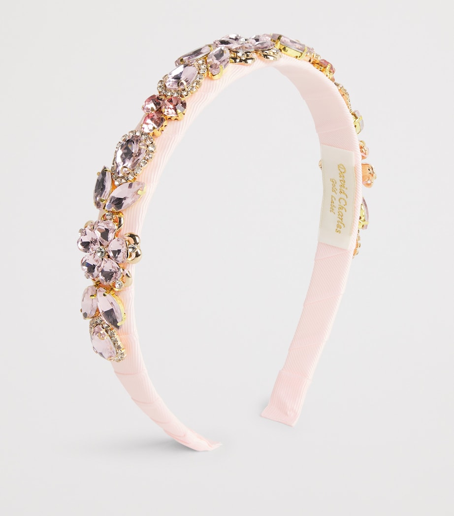 David Charles Diamanté and Faux Pearl-Embellished Headband X Pink W/pink Stones Image 2