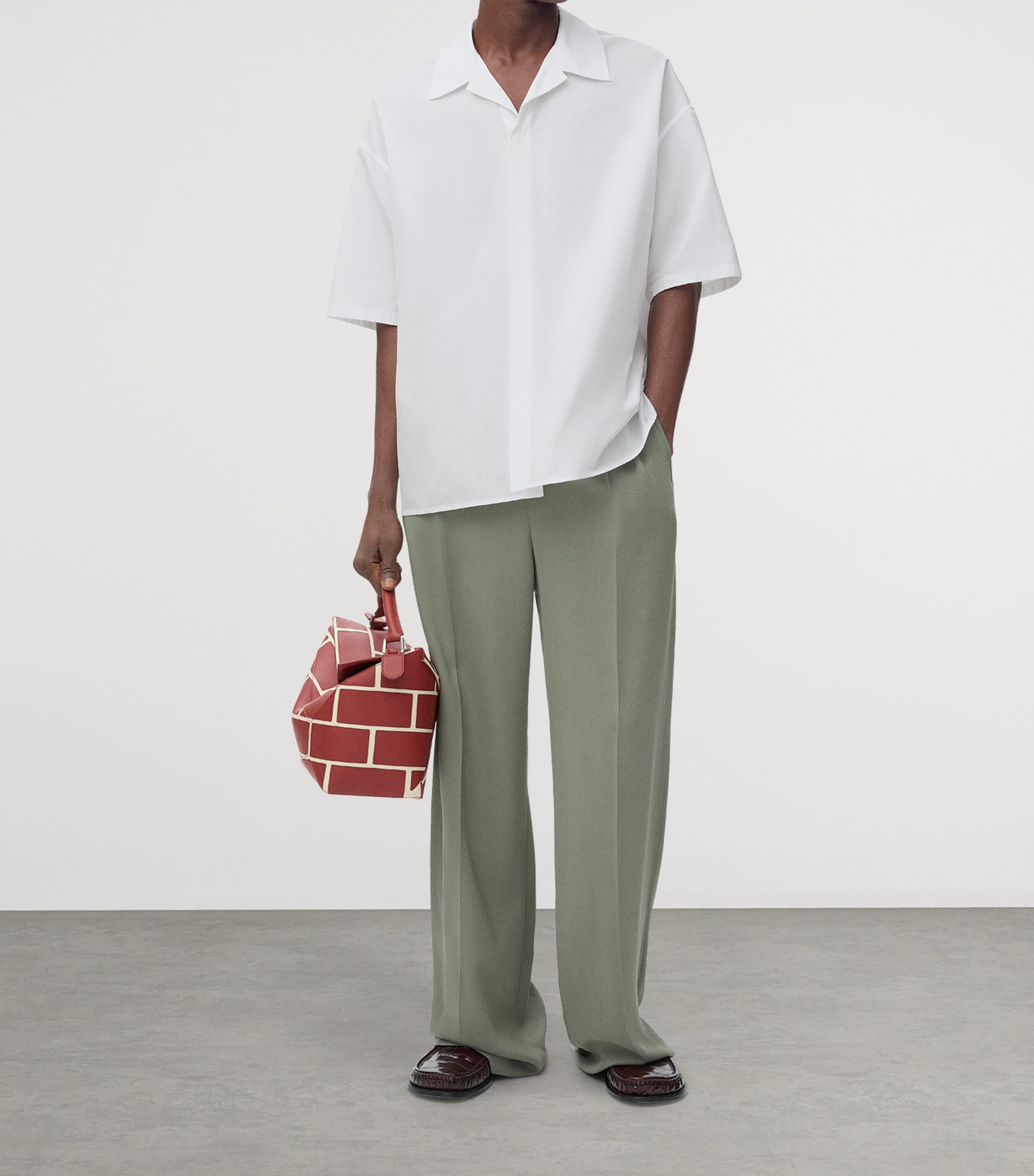 Cotton-Blend Short-Sleeve Shirt WHITE Image 2