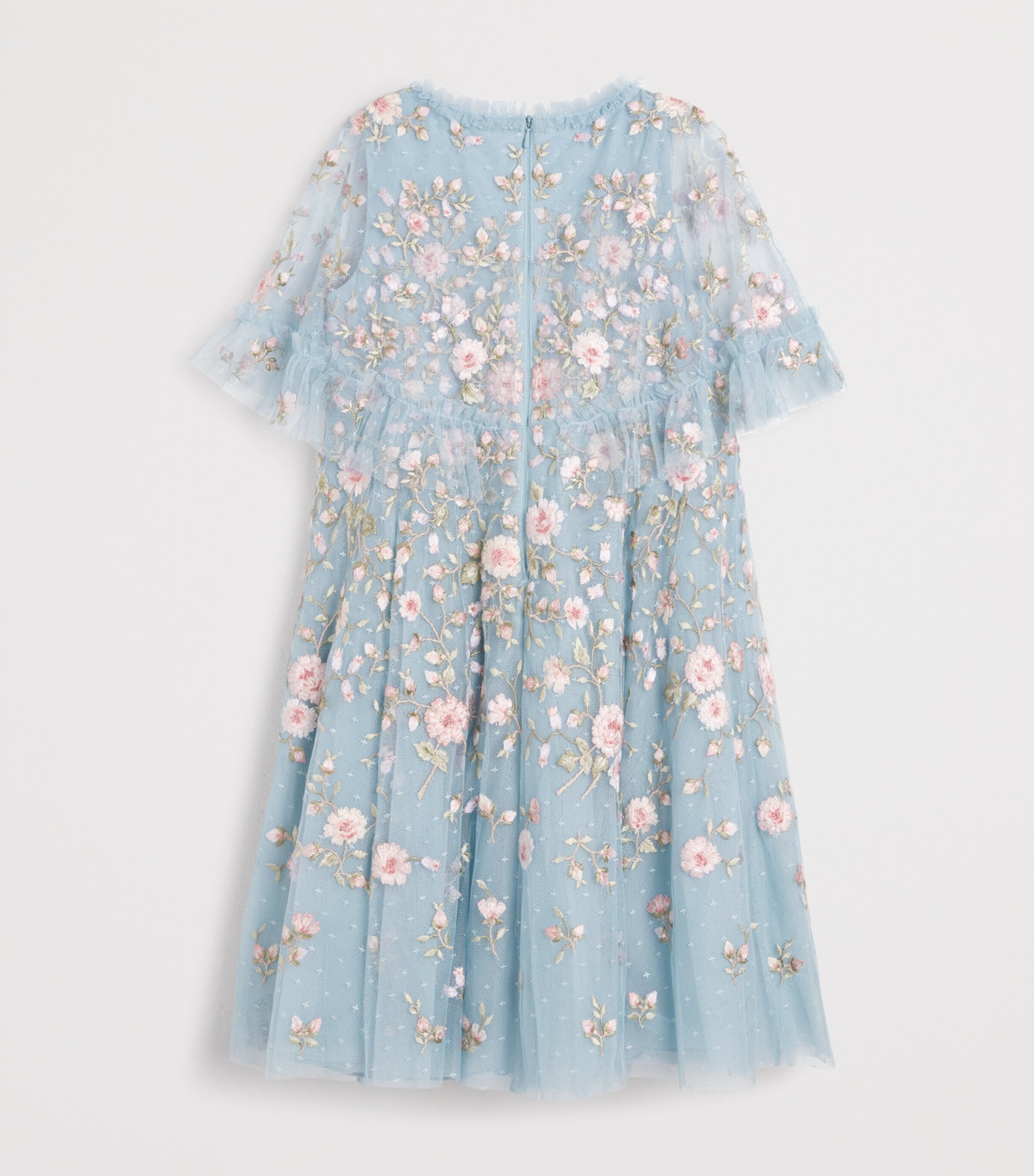 Needle & Thread Tulle Eden Rose Cape Dress (8-12 Years) Aqua/multi Image 2