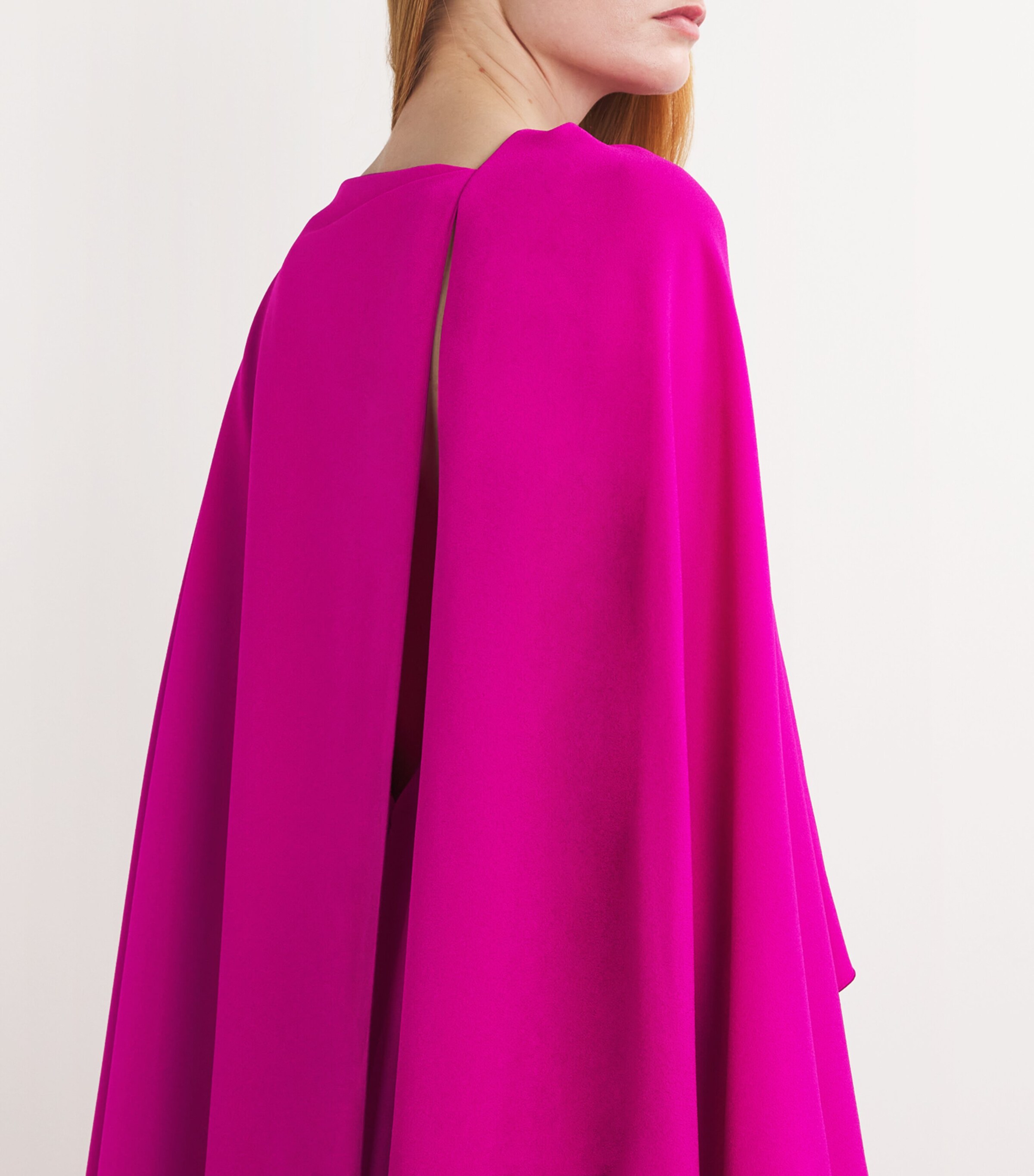 Roksanda Womens Demetria Cape Effect Maxi Dress Fuchsia Image 4
