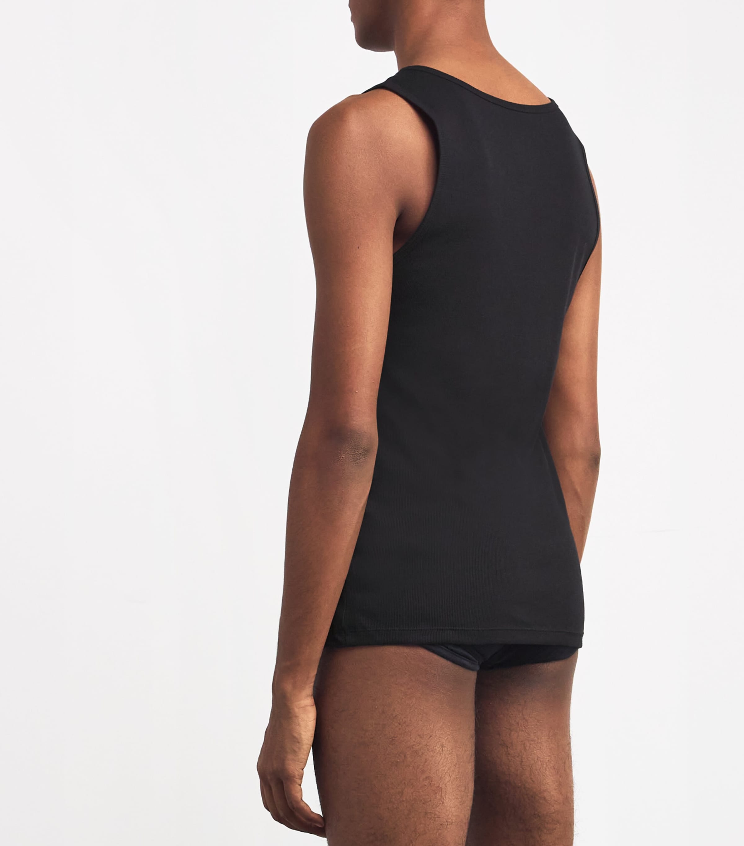 Cotton Logo Tank Top (Pack of 3) 001-BLACK Image 3