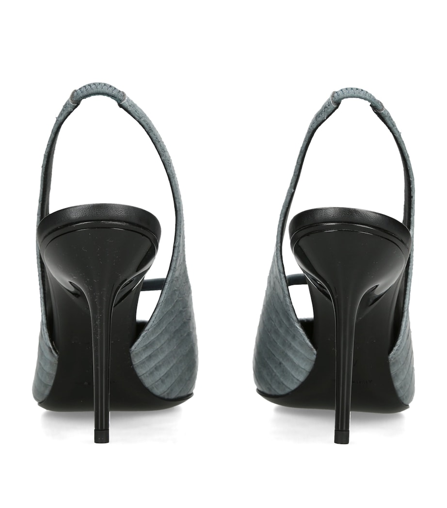 Alaïa Leather Croc-Effect Drop Slingback Pumps 90 Other Image 2