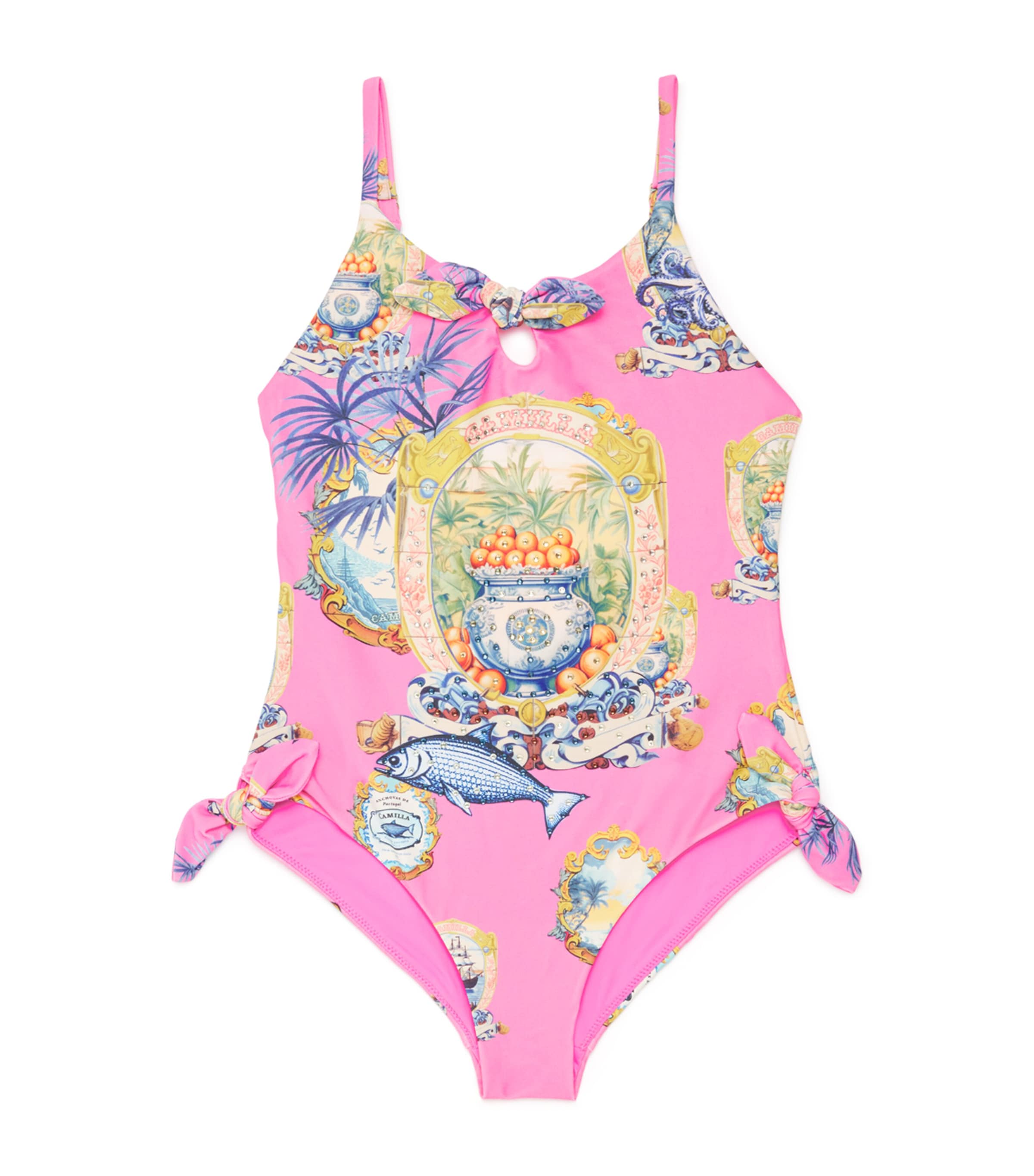 Camilla Kids Tie-Detail Salty Splendour Swimsuit (4-10 Years) | Girls Clothing | Swimwear | Swimsuits | Designers | Camilla