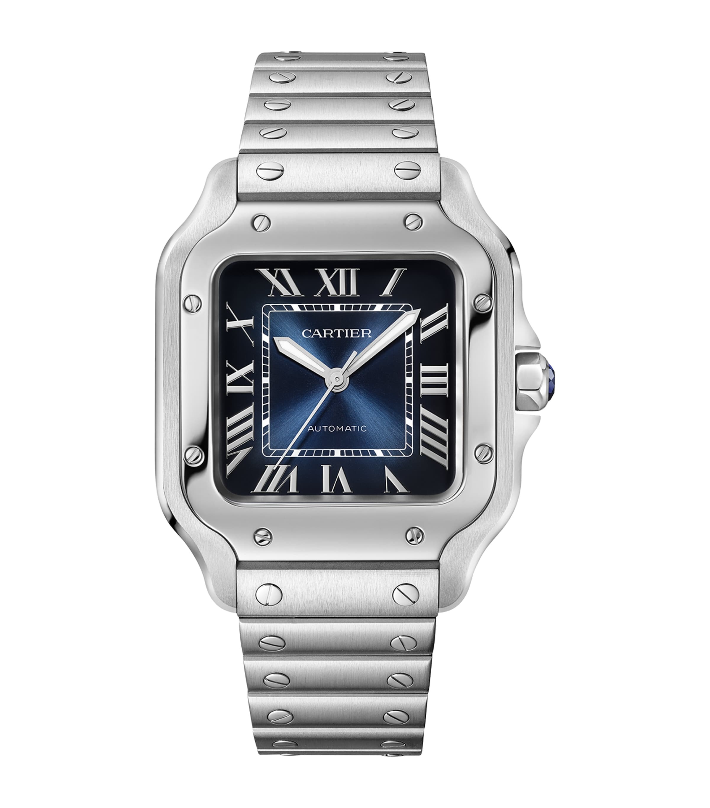 Steel Santos de Cartier Watch 35mm BLUE Image 1