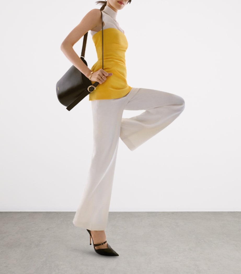 Small Leather Panthère C de Cartier Bucket Bag BLACK Image 3