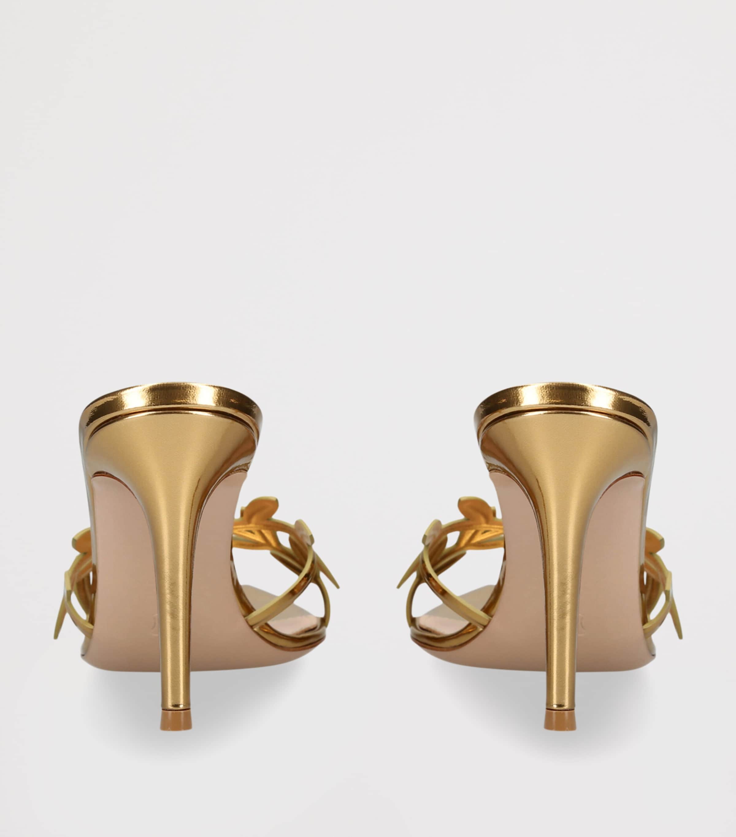 Gianvito Rossi Leather Flavia Heeled Sandals 85 Gold Image 2