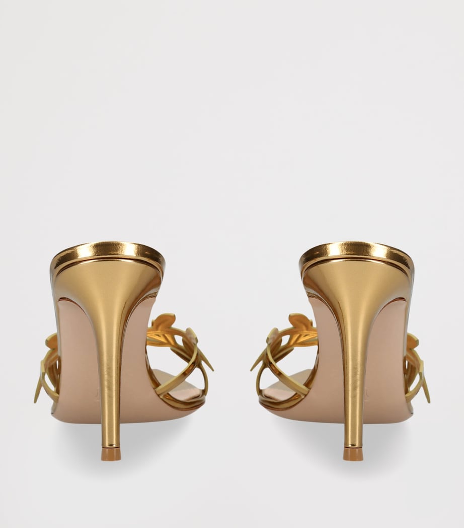 Gianvito Rossi Leather Flavia Heeled Sandals 85 Gold Image 2