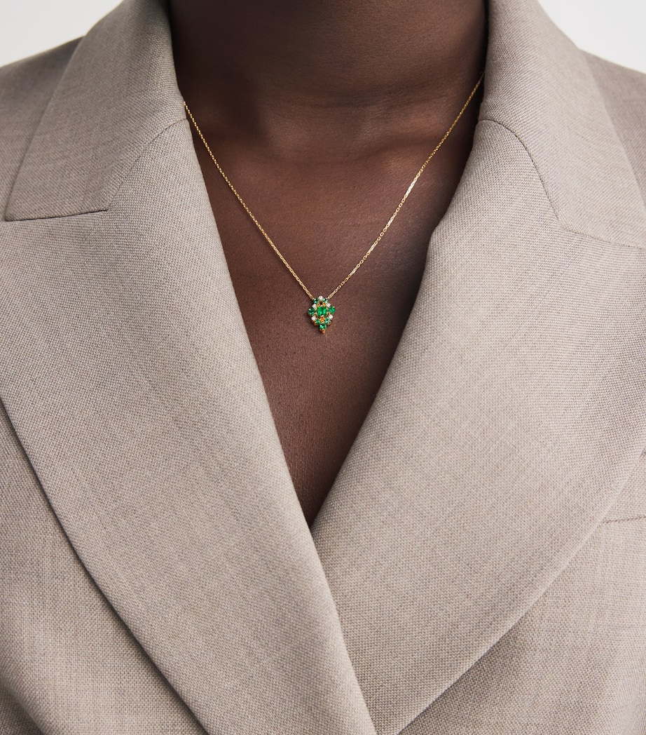 Yellow Gold, Diamond and Emerald La Fantaisie Necklace 18K YG/EMER Image 2