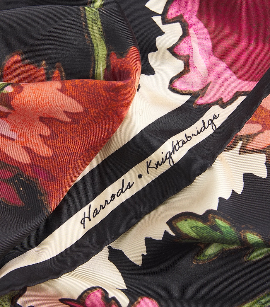 Silk Floral Scarf (90cm x 90cm) MULTI Image 6