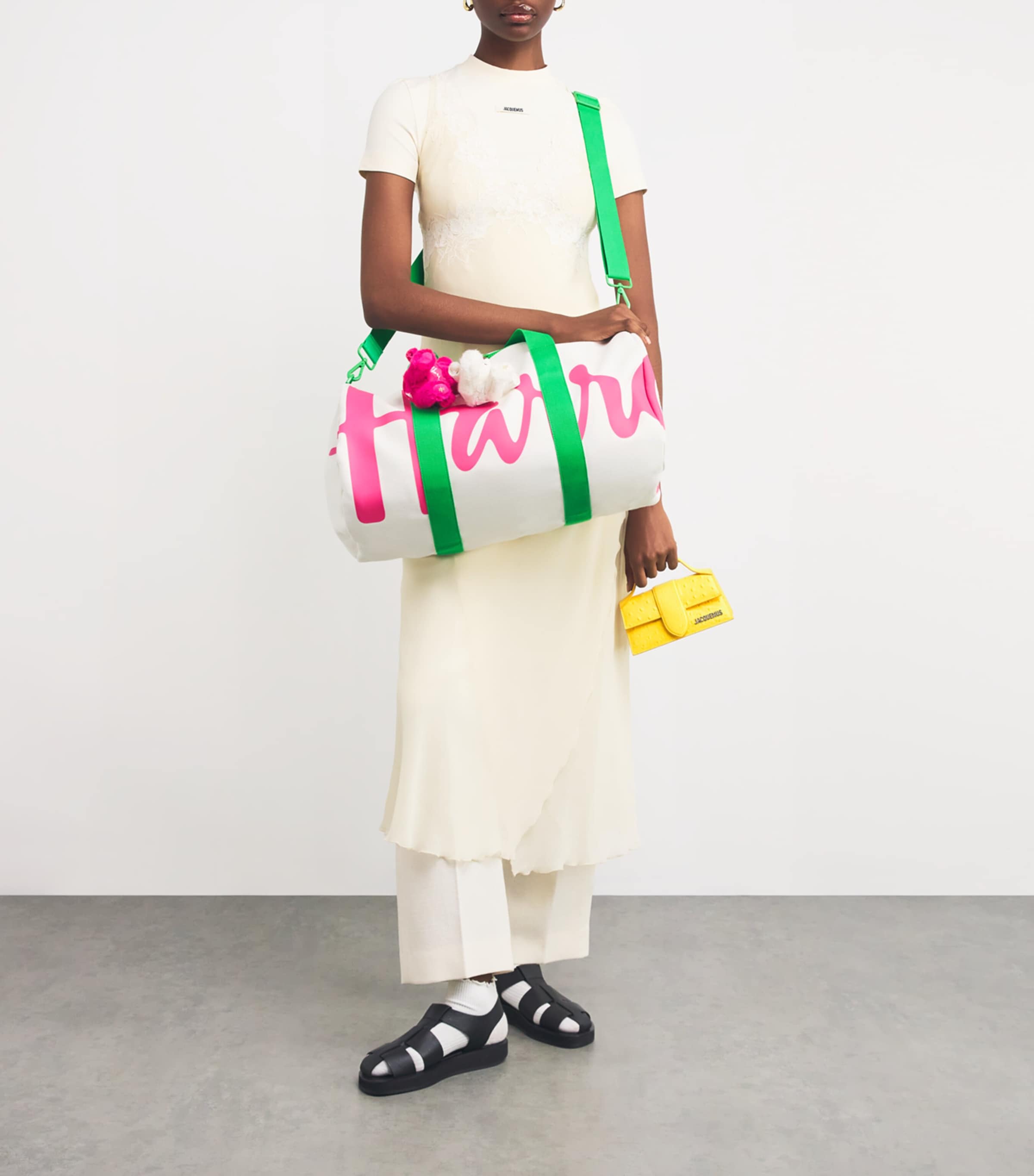 Cotton Logo Barrel Bag IVORY Image 5