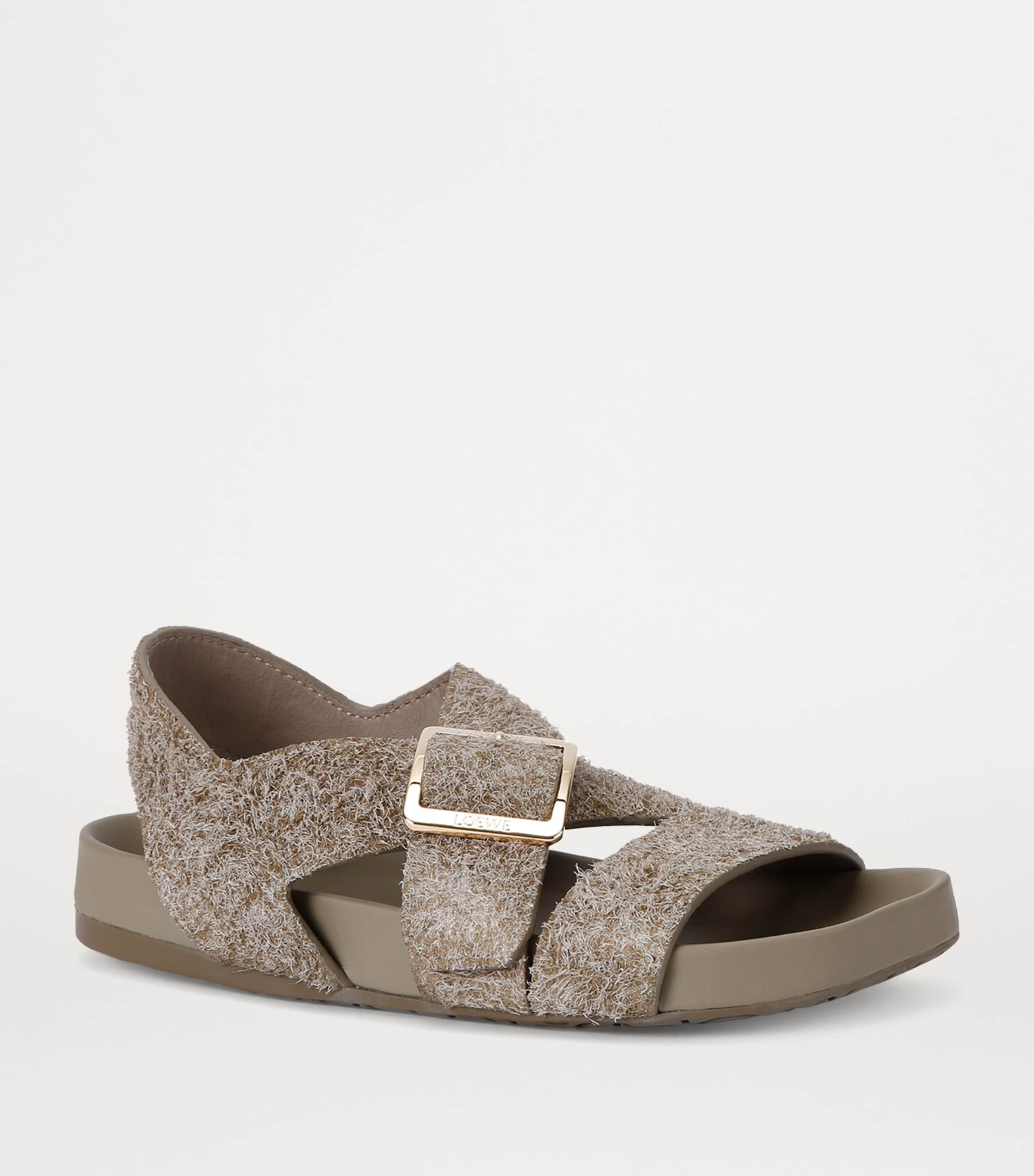Suede Ease Buckle Sandals KHAKI Image 3